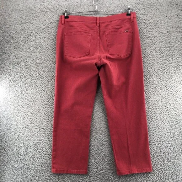Lauren Ralph Lauren Jeans Womens 14 Red Cropped Modern Straight Stretch Twill - Picture 3 of 12